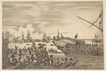Partenza di una galera al porto di Livorno, da Vedute del porto di Livorno, 1654-55