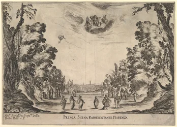 Prima scena, a Firenze, da Le nozze degli Dei, 1637