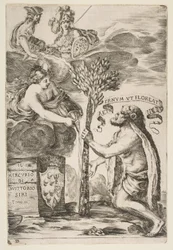 Frontespizio per Il Mercurio, III: Ercole Pianta la Sua Clava, 1652