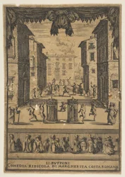 Frontespizio per la commedia Li Buffoni, ca. 1639