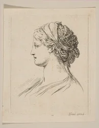 Testa di donna di profilo