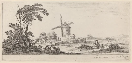 Paesaggio con mulino a vento
