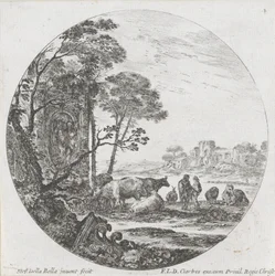 Paesaggio con gregge e capitello corinzio