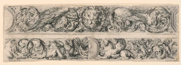 Ornamenti di fregi e fogliami