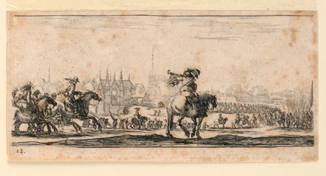 Tavola 12, da "Desseins de Queleques Conduites de Troupes, Canons, et Ataques de Villes"