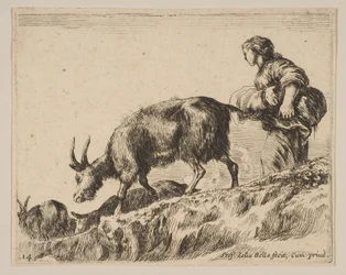 Tavola 14: pastorella che guida le capre, ca. 1641