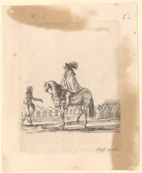 Cavaliere con mantello durante l