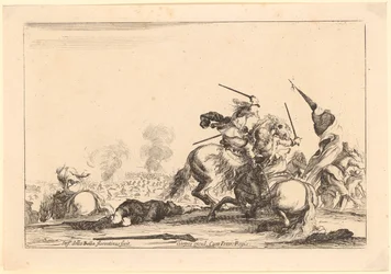 Duello a cavallo, foglio 4 della serie "Figure varie"