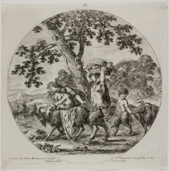 Famiglia di satiri che cammina