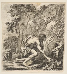 San Giovanni Battista che attinge acqua da una sorgente