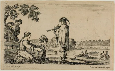 Violinista in piedi, da Figure diverse dalla campagna