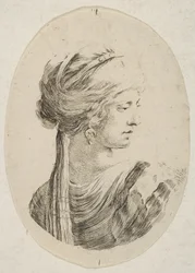 Sultana con turbante, di profilo a destra, da 