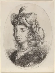 Sultana adornata di perle, girata a sinistra