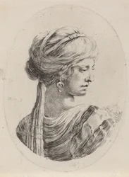 Sultana con turbante velato, vista da dietro