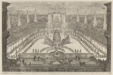 Il Principe di Toscana, le sue truppe a cavallo e le carrozze intorno al Monte Atlante, 1661