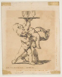 Tre bambini con un vassoio, ca. 1638
