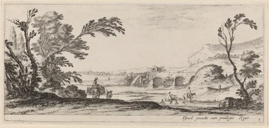 Viaggiatori che Guado un Torrente