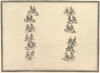 Ventiquattro cavalieri in duello e formazione di due colonne, da La Gara delle Stagioni, 1652