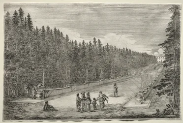 Vedute della Villa di Pratolino: la passeggiata delle fontane