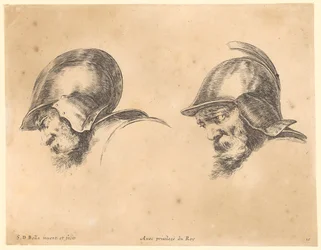 Due ritratti di uomini barbuti con l