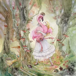 La ragazza fenicottero della foresta incantata