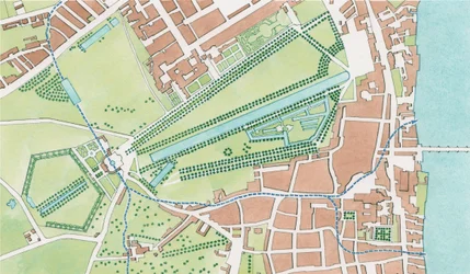 Corso del fiume Tyburn, Westminster nel 1747