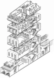 Casa georgiana a spaccato, c.1760-1790 (disegnata 2003)