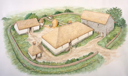 Maniero Sud, villaggio medievale di Wharram Percy, North Yorkshire