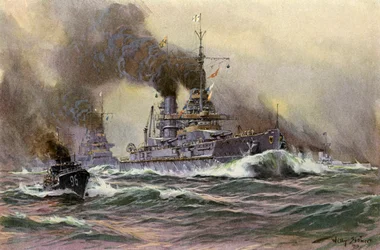 Navi da guerra della marina tedesca al largo di Kiel