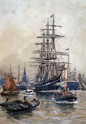 Il porto di Amburgo nel XIX secolo