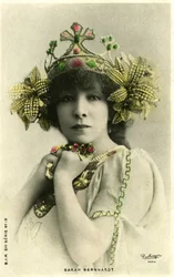 Henriette Rosine Bernard alias Sarah Bernhardt come "La principessa lontana", opera di Edmond Rostand (foto b/n)