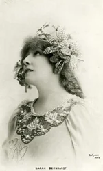 Henriette Rosine Bernard alias Sarah Bernhardt come "La principessa lontana", opera di Edmond Rostand (foto b/n)