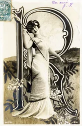 R: Gabrielle Robinne, attrice francese, Comédie-Française, Parigi - alfabeto in cartolina