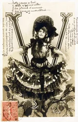 Mariette Sully, soprano belga della Belle Epoque - Teatri: Bouffes Parisiennes, Menus Plaisirs, Gaite, Parigi - Alfabeto in cartolina