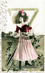Constance Elise De Vere, attrice francese di origine inglese nata in Belgio, alfabeto in cartolina