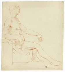 Nudo maschile accademico seduto