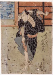 Nakamura Utaemon III come Suo Marito Jizo No Goheiji, dal Dramma Hanafubuki Utanonadokoro