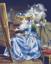 Illustrazione da Cats Galore! A Compendium of Cultured Cats