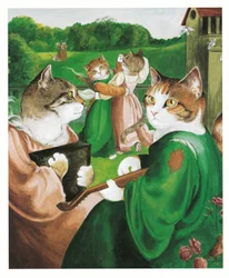 Illustrazione da Pre-Raphaelite Cats (pub. 1999)