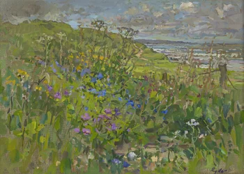 Fiori sulla scogliera vicino a Berwick
