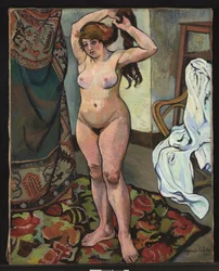 Gilberte nuda si pettina