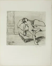 Louise nuda su un divano