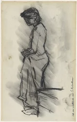 Schizzo di un paesaggio con carro