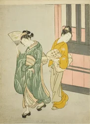 Brezza rinfrescante da un ventaglio (Ogi no seiran), dalla serie "Otto vedute del salotto (Zashiki hakkei)"
