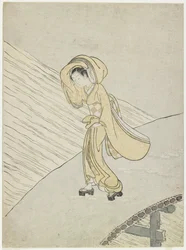 Mitate della poesia di Fujiwara no Teika attraversando il Sano, 1765
