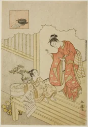 Ono no Komachi che lava il libro