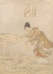 Il fiume gioiello a Chofu Chofu no Tamagawa, ca. 1768