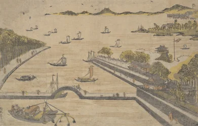 Veduta di Fukagawa, Edo, ca. 1764