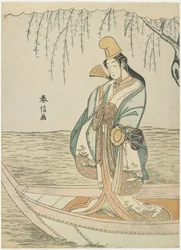 Donna in una barca Asazuma nei panni di Shirabyoshi, c. 1767