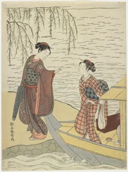 Donne che sbarcano da una barca, c. 1767
